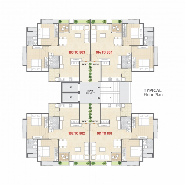 Typical Floor Plan Sahajanand Shilp