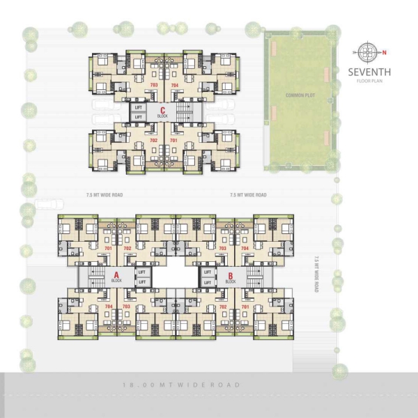 Seventh Floor Plan Sahajanand Sparsh