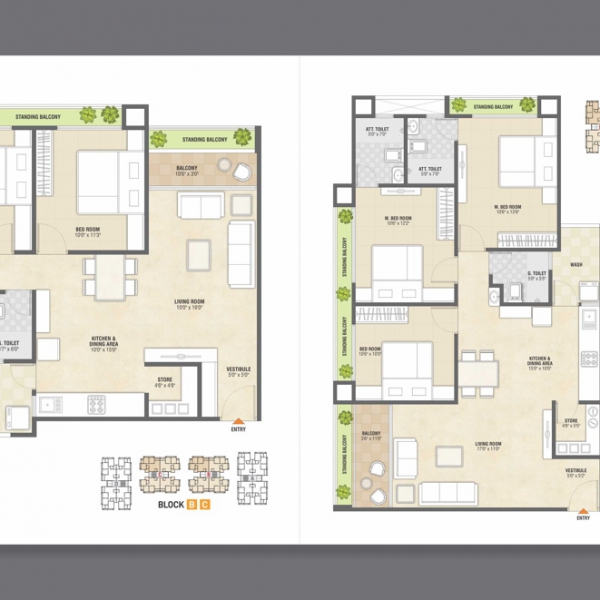 3BHK Block-A & D Sahajanand Shyam