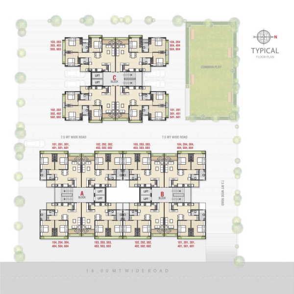 Typical Floor Plan Sahajanand Sparsh